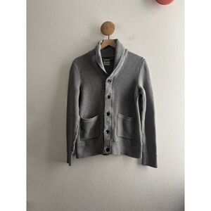 Rag & Bone Mens Shawl Collar Cardigan Grey Waffle Knit Sweater Small